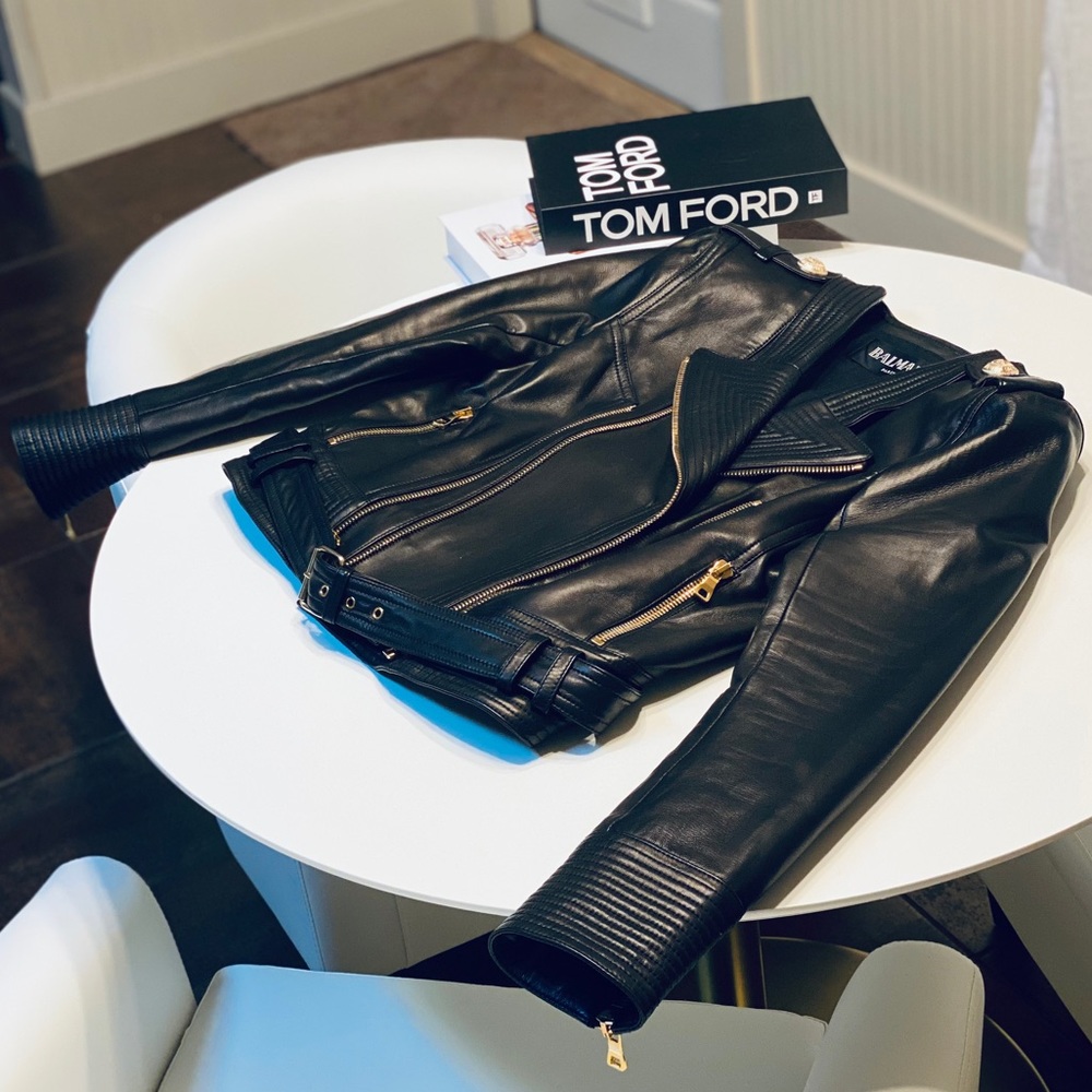 Balmain Leather Moto Jacket